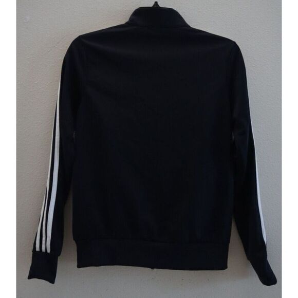 adidas DU0665 Women's Sz XS Black/White Essentials 3-Stripes Tricot Jacket - Picture 2 of 8